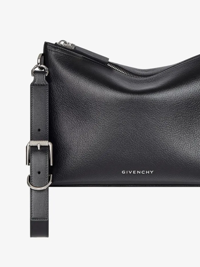 Men Wallets and Card Holders Givenchy Voyou Pouch In Grained Leather Black