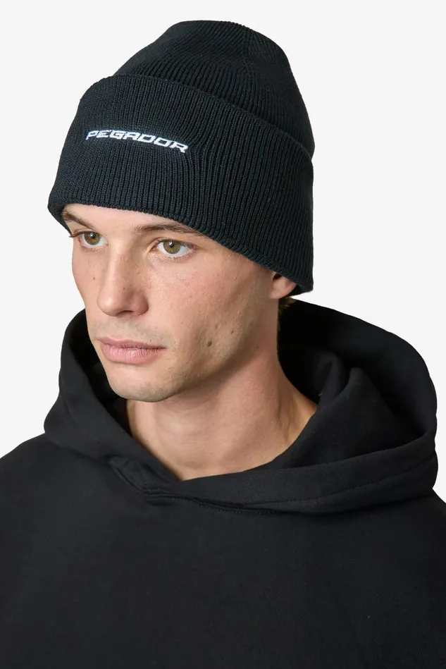 MenWomen Pegador Beanies Alden Beanie Black White MenWomen Pegador Beanies Alden Beanie Black White