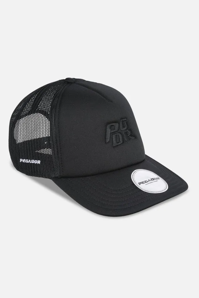 MenWomen Pegador Caps and Hats Narson Trucker Cap Black Cool Grey
