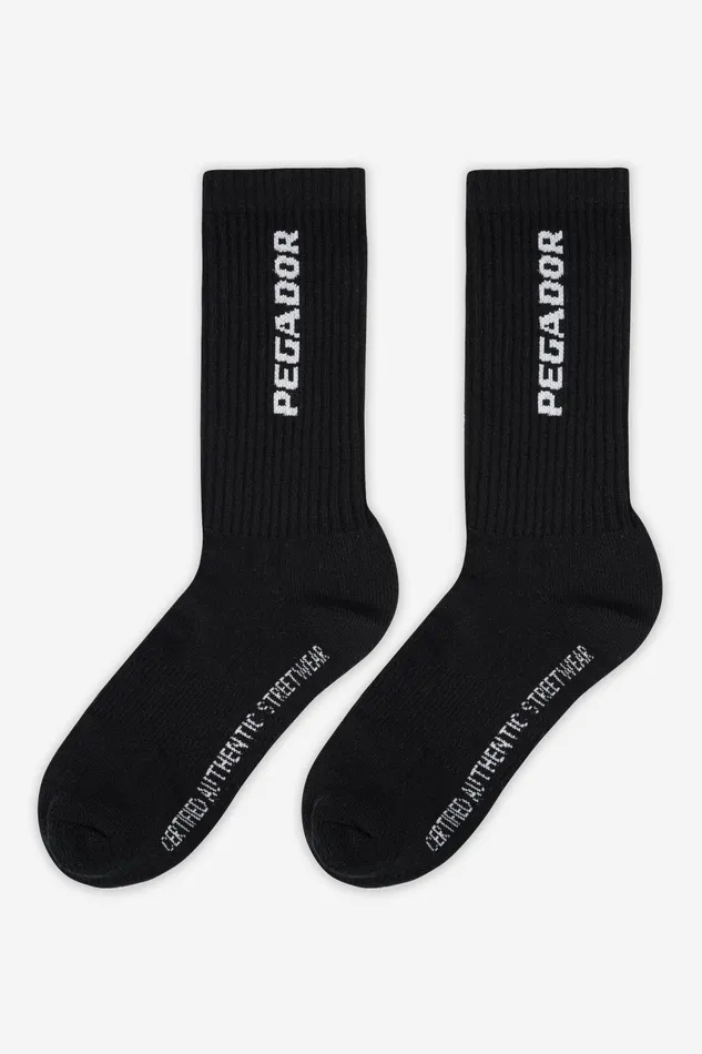 MenWomen Pegador Socken Certified Cross Logo Socks Black White