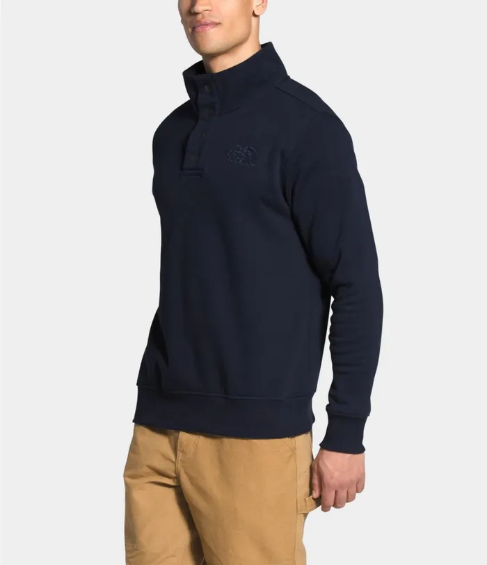 Mens The North Face Fleece Snap Fleece Pullover Aviator Navy