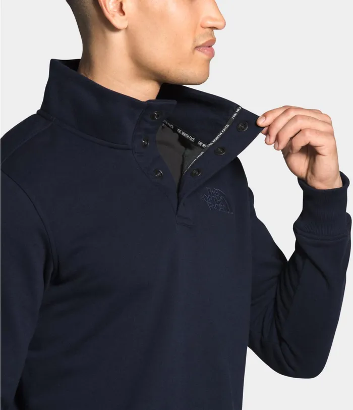 Mens The North Face Fleece Snap Fleece Pullover Aviator Navy