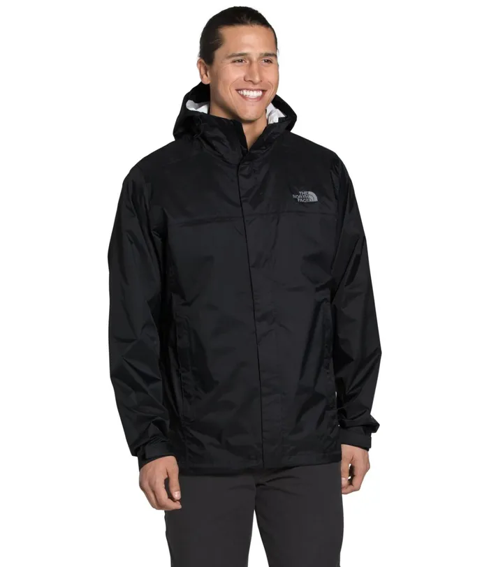 Mens The North Face Rainwear Venture 2 Jacket 8211 Tall Tnf Blacktnf Blackmid Grey