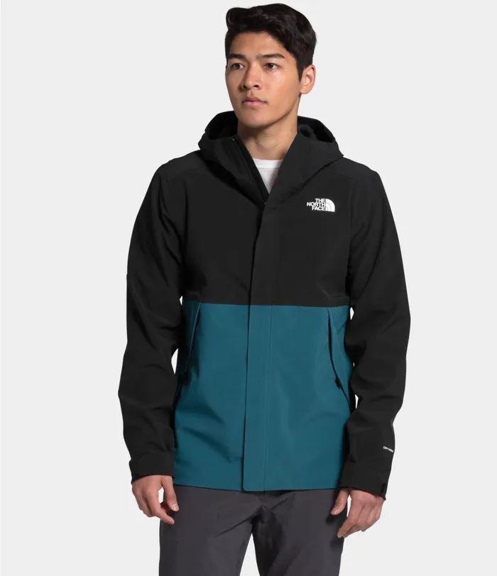 Mens The North Face Softshell Apex Flex DryVent Jacket Mallard Bluetnf Black