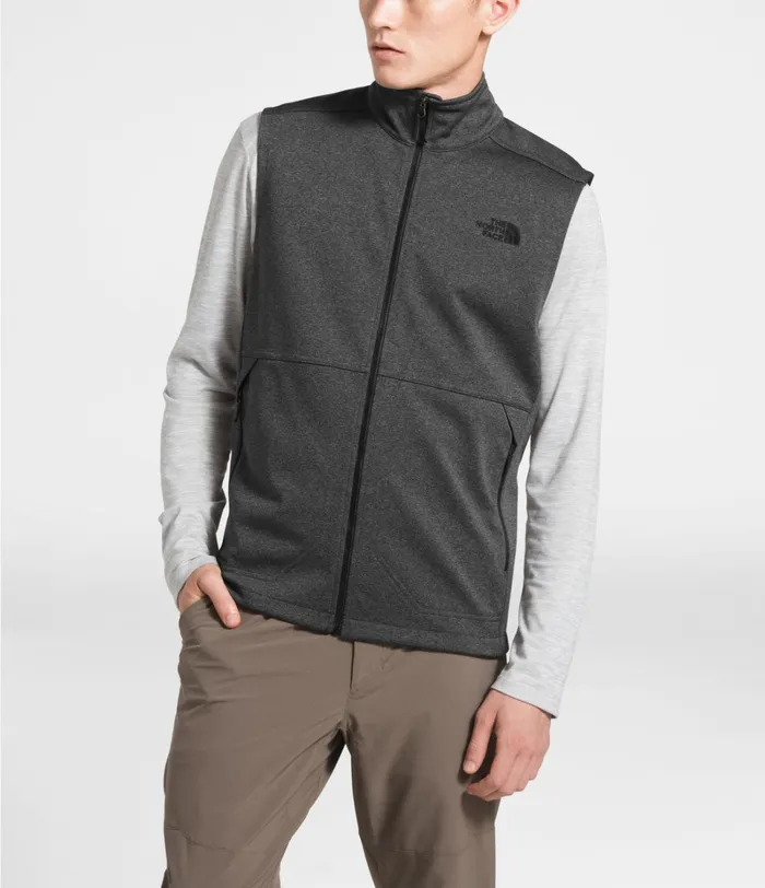 Mens The North Face Windbreakers Apex Canyonwall Vest Tnf Dark Grey Heather