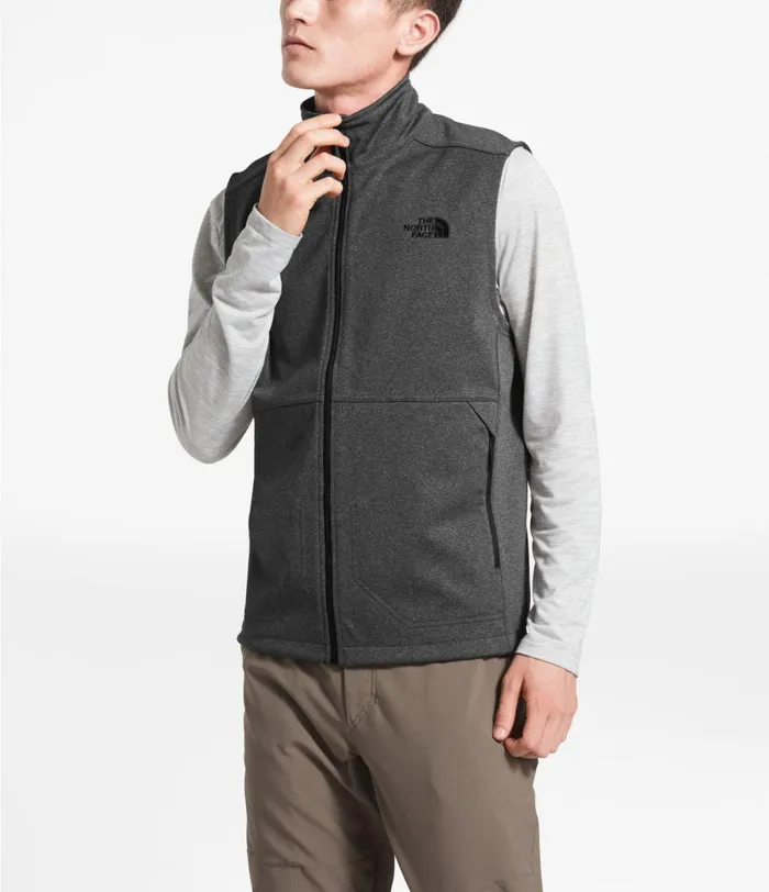 Mens The North Face Windbreakers Apex Canyonwall Vest Tnf Dark Grey Heather