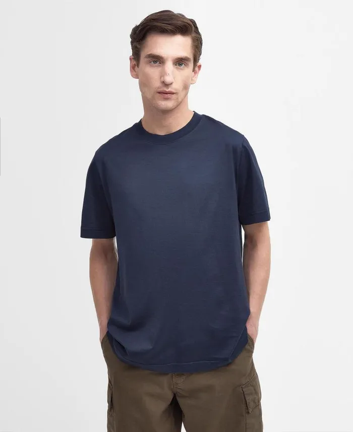 Mercerised TShirt Classic Navy Men Barbour TShirts