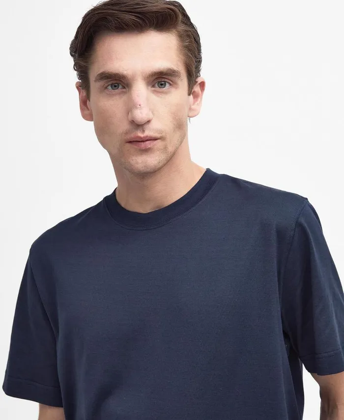 Mercerised TShirt Classic Navy Men Barbour TShirts