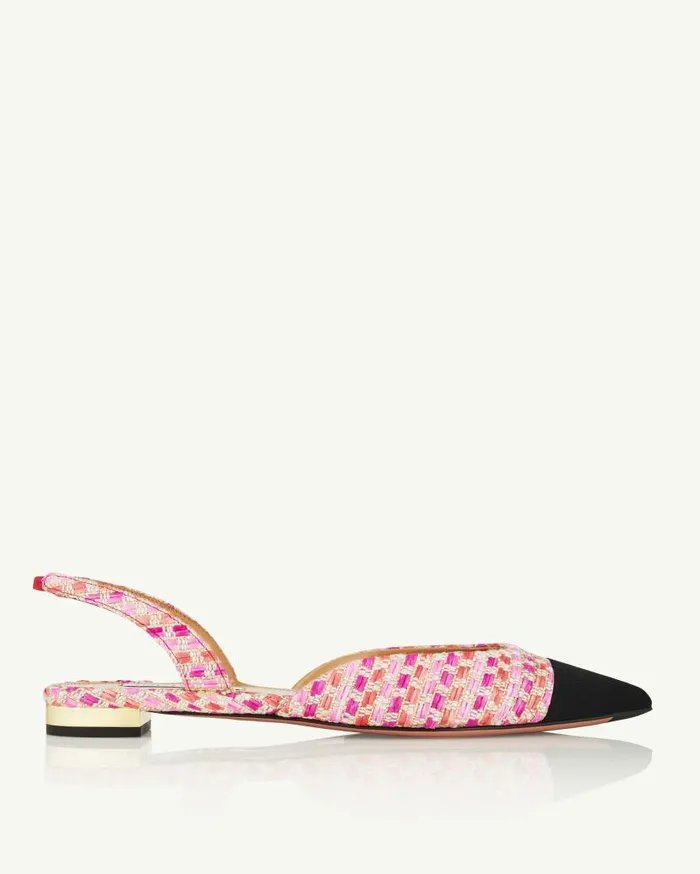 Milanese Flat Pink Women Aquazzura Flats Milanese Flat Pink Women Aquazzura Flats