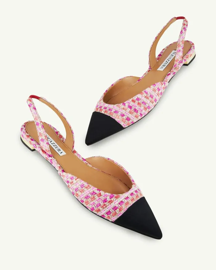 Milanese Flat Pink Women Aquazzura Flats Milanese Flat Pink Women Aquazzura Flats