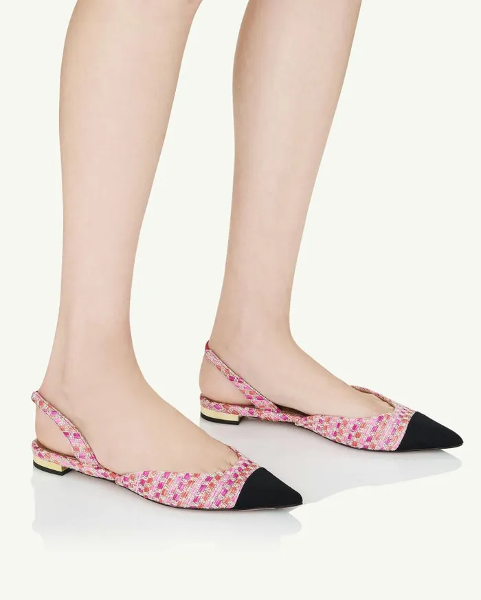 Milanese Flat Pink Women Aquazzura Flats Milanese Flat Pink Women Aquazzura Flats