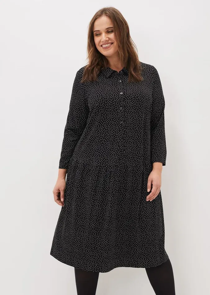 Mina Spot Jersey Dress Black Women Phase Eight Dresses