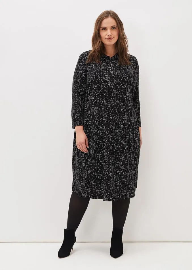 Mina Spot Jersey Dress Black Women Phase Eight Dresses