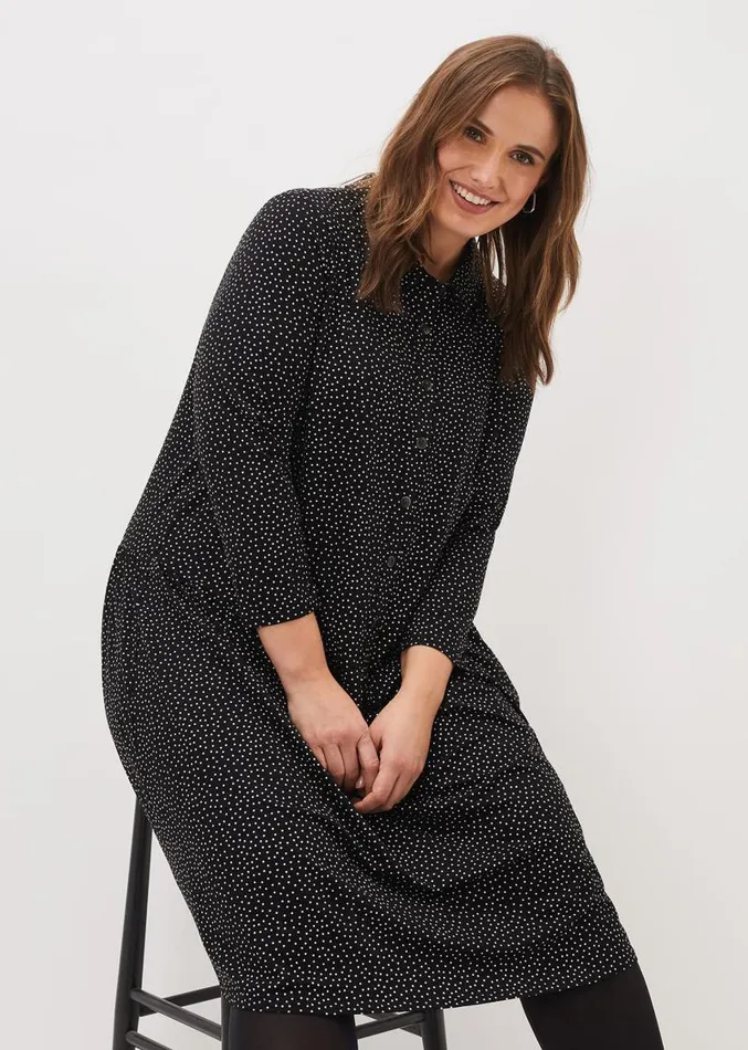 Mina Spot Jersey Dress Black Women Phase Eight Dresses
