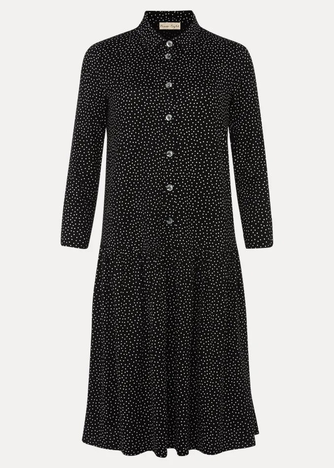 Mina Spot Jersey Dress Black Women Phase Eight Dresses