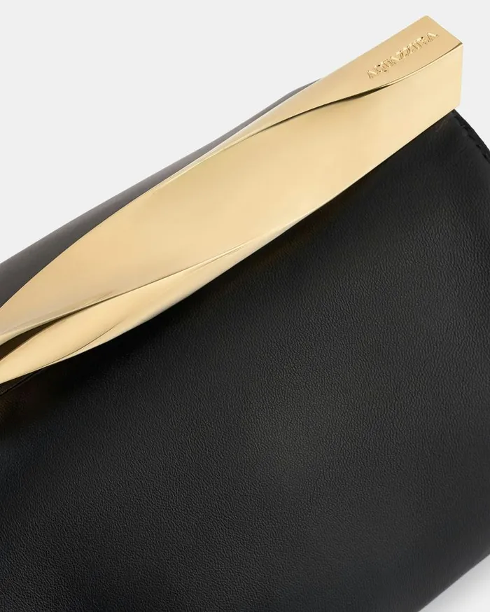 Mini Twist Clutch Black Women Aquazzura Clutch Bags Mini Twist Clutch Black Women Aquazzura Clutch Bags