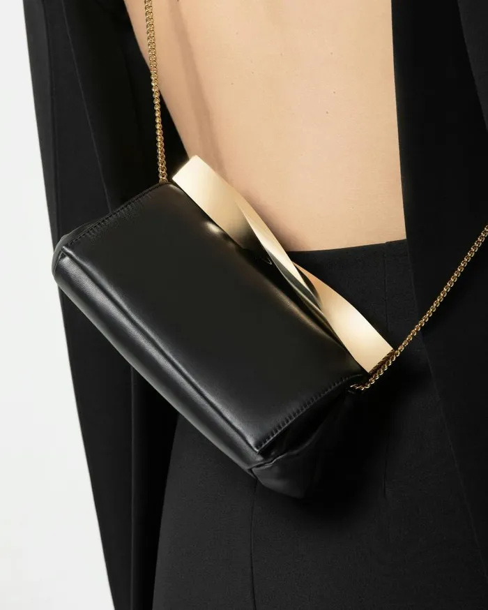 Mini Twist Clutch Black Women Aquazzura Mini Bags Mini Twist Clutch Black Women Aquazzura Mini Bags