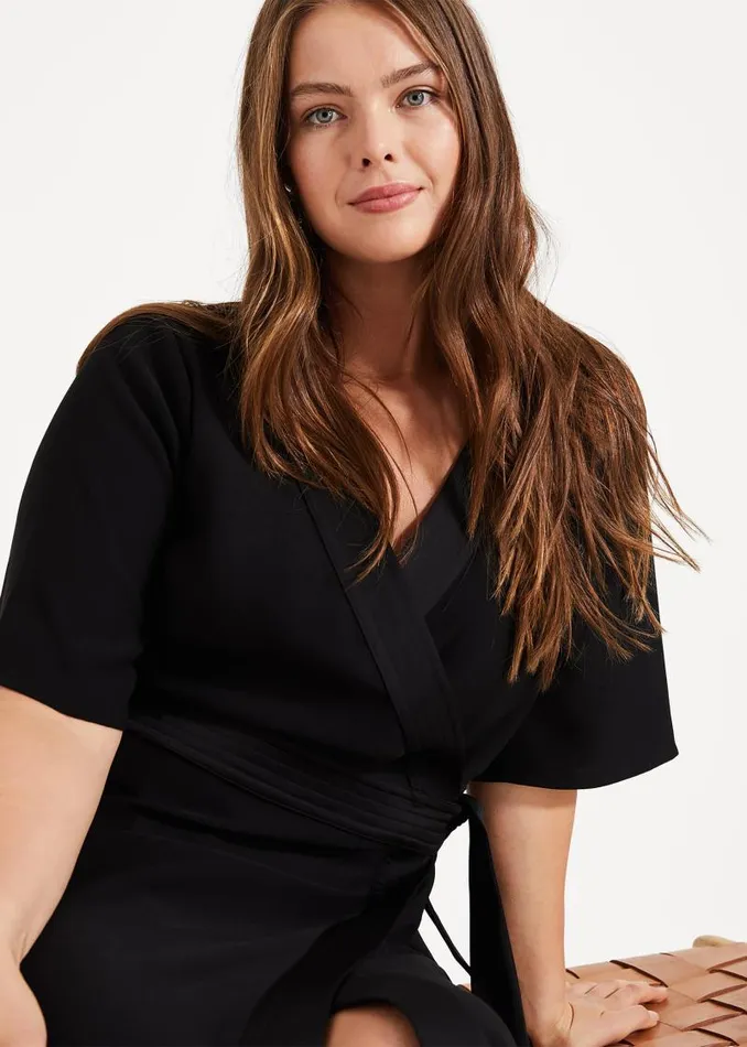 Monica Wrap Dress Black Women Phase Eight Dresses