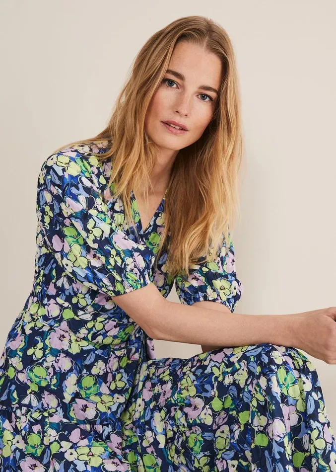 Morven Floral Maxi Dress Navymulti Women Phase Eight Dresses