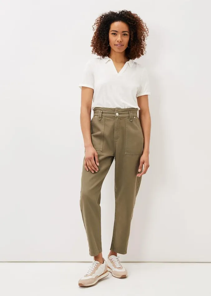 Nadina Paper Bag Waist Jeans Khaki Women Phase Eight Trousers