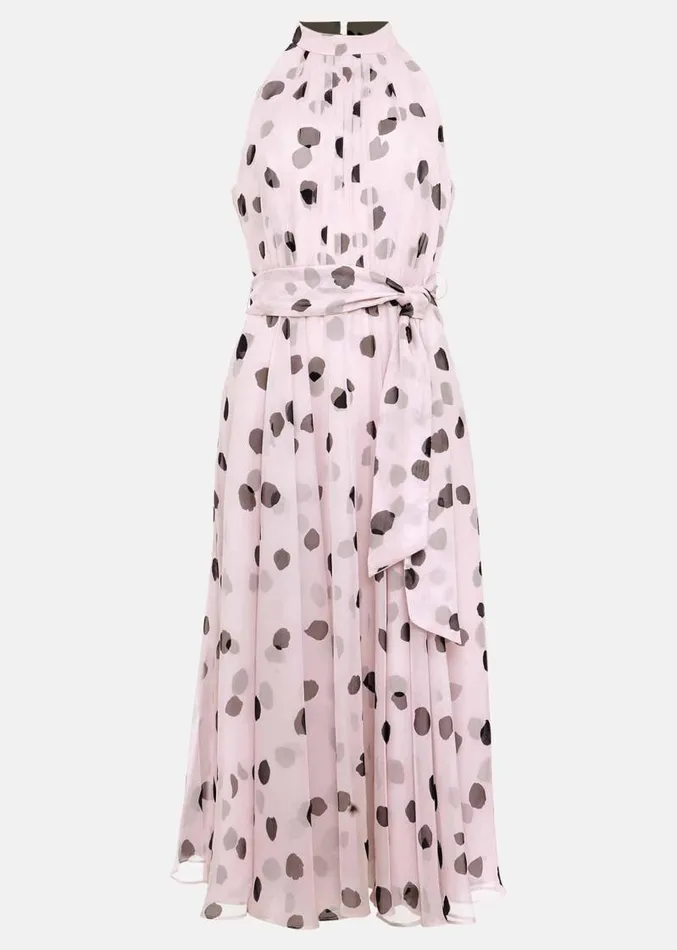 Naomi Spot Chiffon Dress Multicoloured Women Phase Eight Dresses