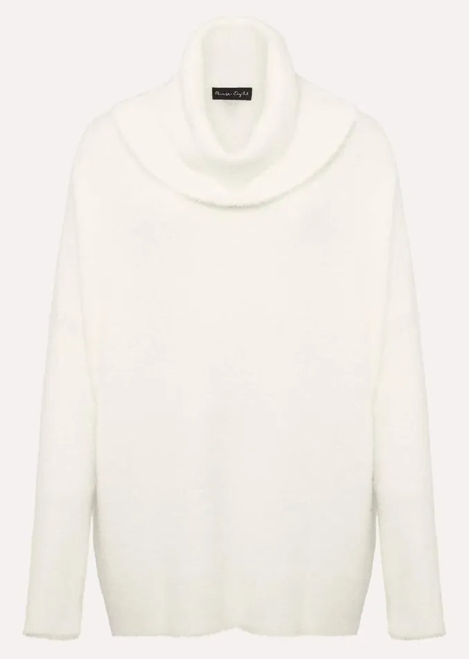 Natalia Fluffy Roll Neck Knit Winter White Women Phase Eight Knitwear