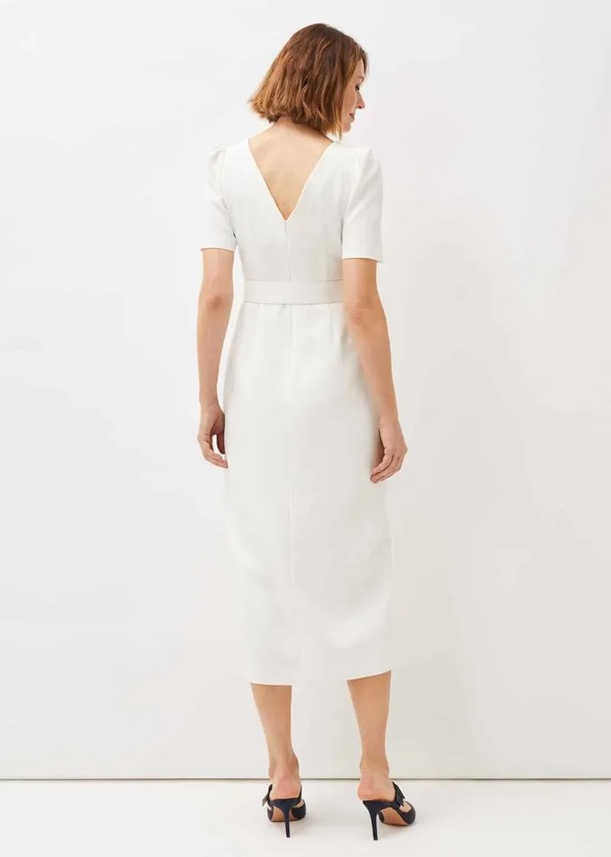 Niccola Fitted Belted Midaxi Dress Oyster Women Phase Eight Dresses