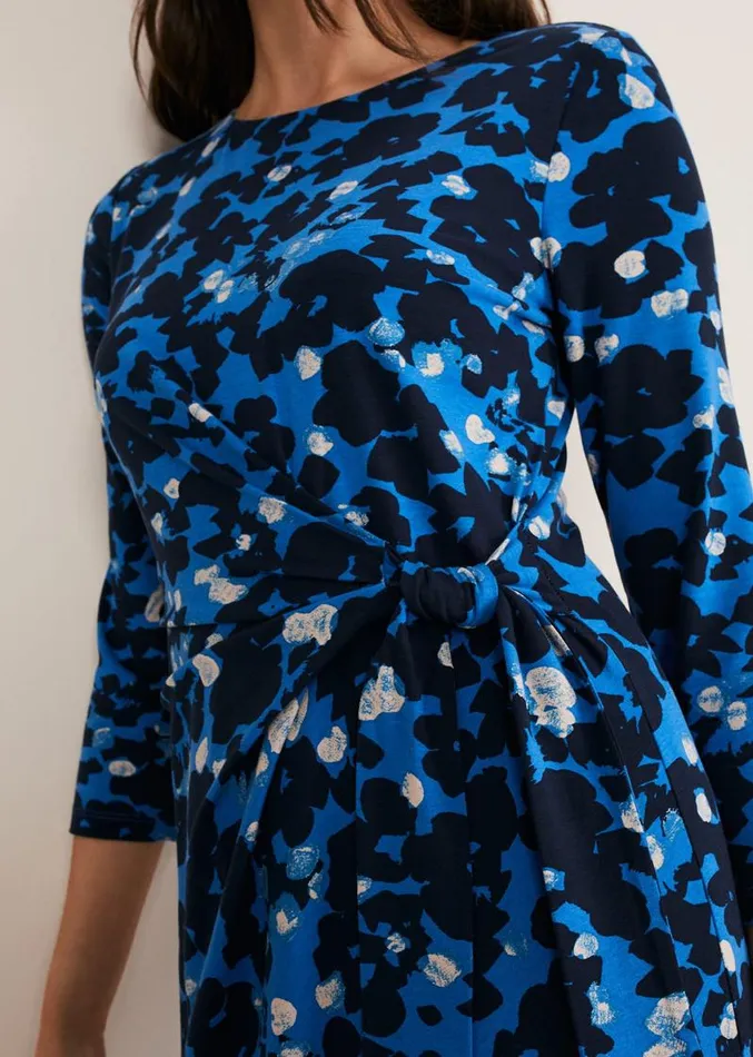 Niya Floral Midi Dress Blue Multi Women Phase Eight Dresses