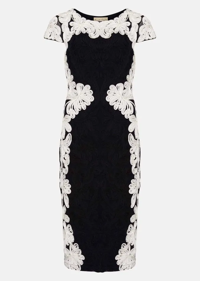 Nori Tapework Lace Fitted Dress Navyivory Women Phase Eight Dresses