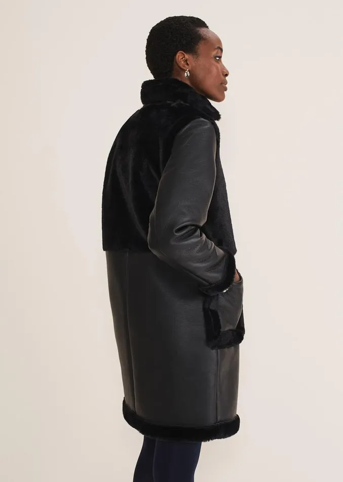 Nova Longline Aviator Black Women Phase Eight Coats