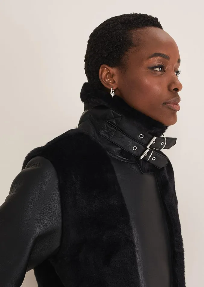 Nova Longline Aviator Black Women Phase Eight Coats