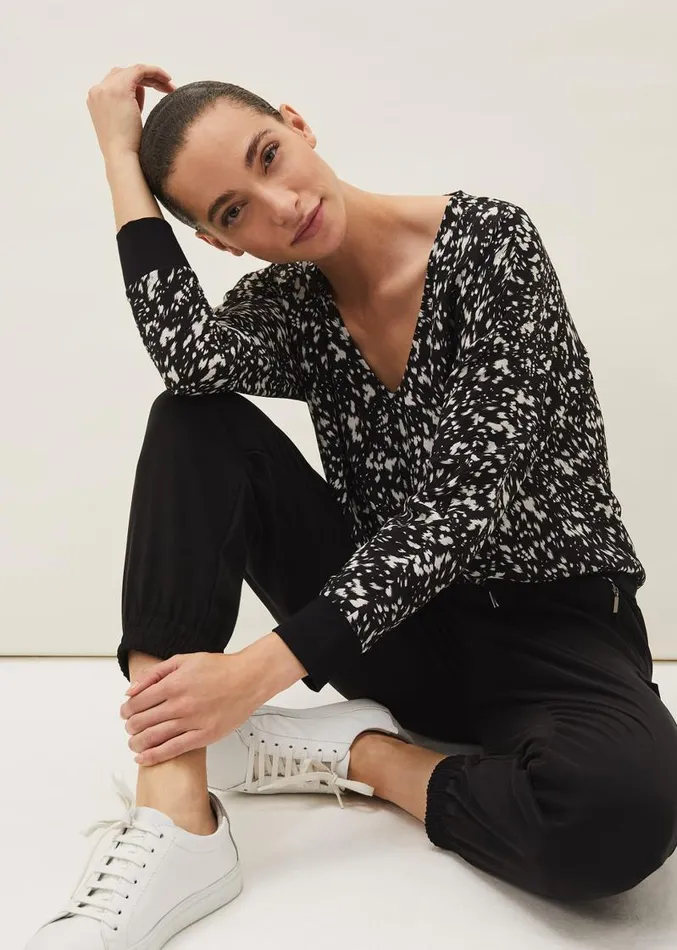 Oakleigh Twist Front Blouse Blackivory Women Phase Eight Shirts and Blouses