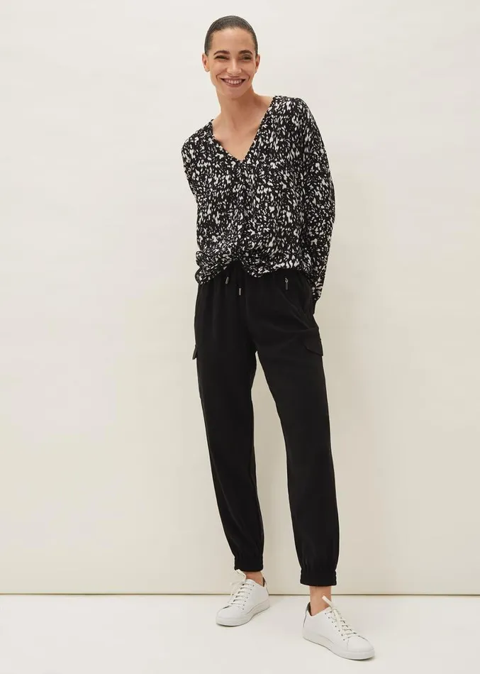 Oakleigh Twist Front Blouse Blackivory Women Phase Eight Shirts and Blouses