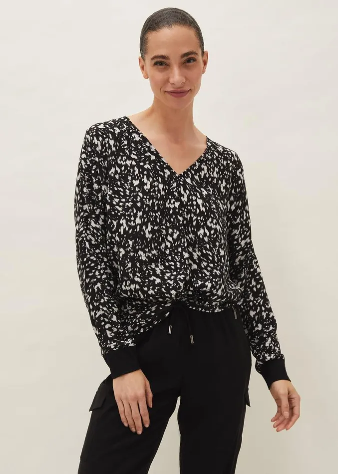 Oakleigh Twist Front Blouse Blackivory Women Phase Eight Shirts and Blouses