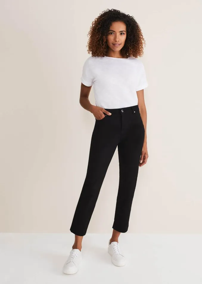 Ocha Straight Leg Jeans Black Women Phase Eight Trousers