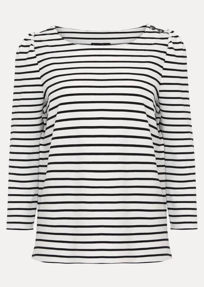 Orabella Striped Top Blackivory Women Phase Eight Tops and TShirts