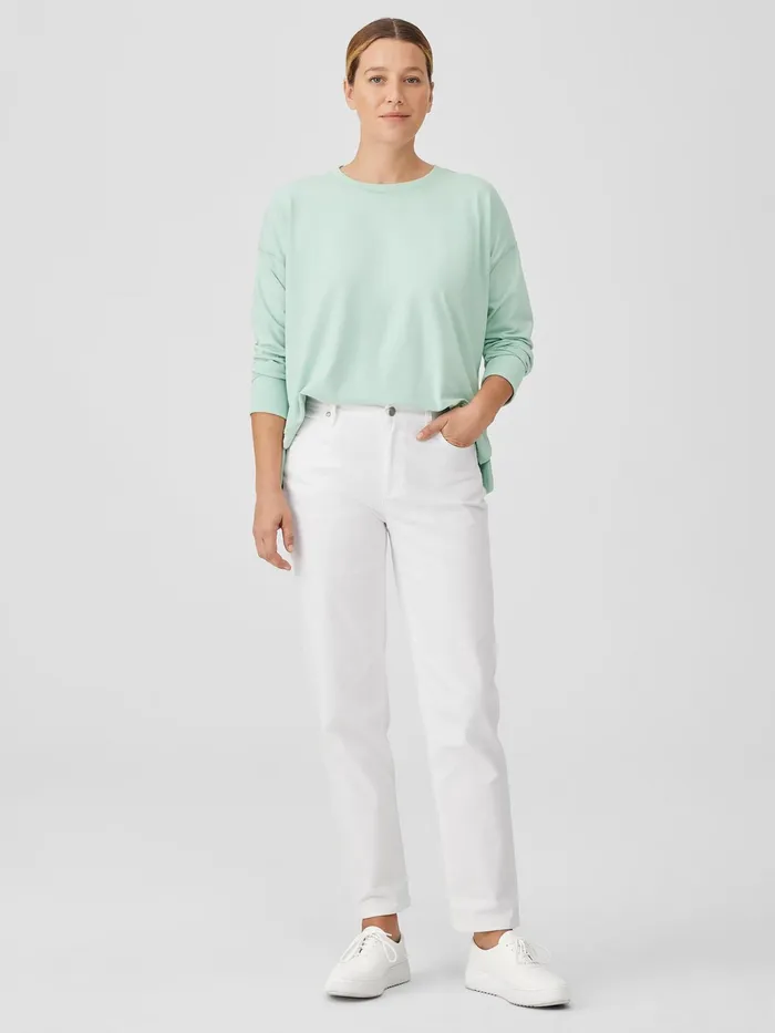 Organic Cotton Denim HighWaisted Jean White Women Eileen Fisher Denim