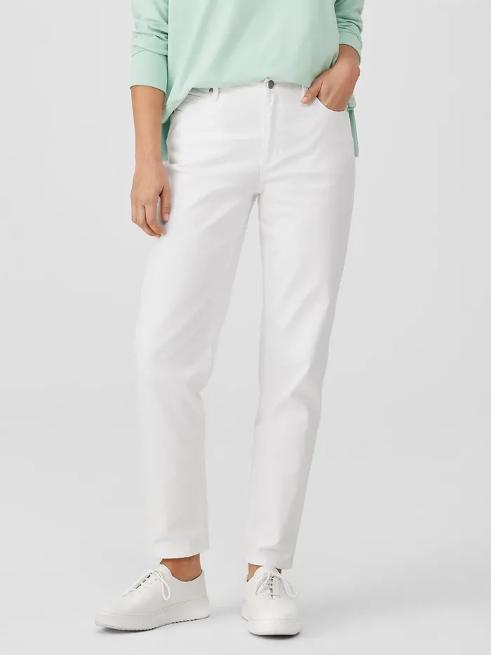 Organic Cotton Denim HighWaisted Jean White Women Eileen Fisher Denim