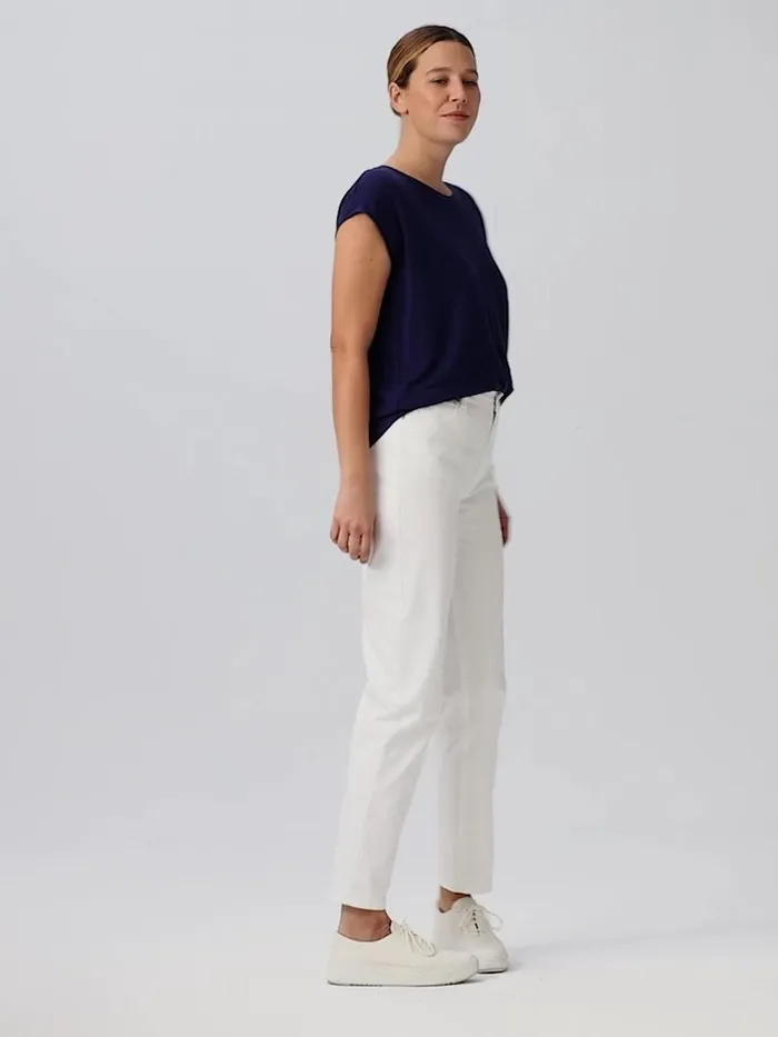 Organic Cotton Denim HighWaisted Jean White Women Eileen Fisher Denim