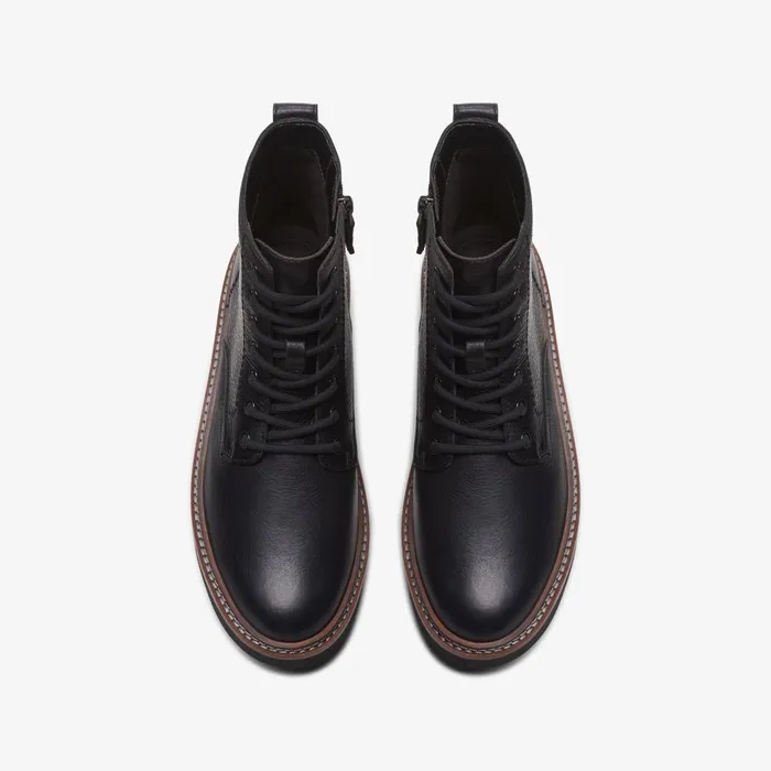 Orianna Lace Black Leather Women Clarks Boots and Booties