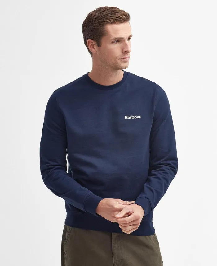 Ossett Graphic Sweatshirt Classic Navy Men Barbour Hoodies and Sweatshirts
