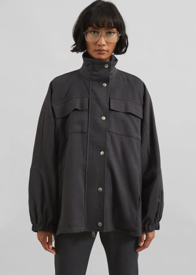 Outerwear Women The Frankie Shop Monroy Utility Jacket 8211 Charcoal