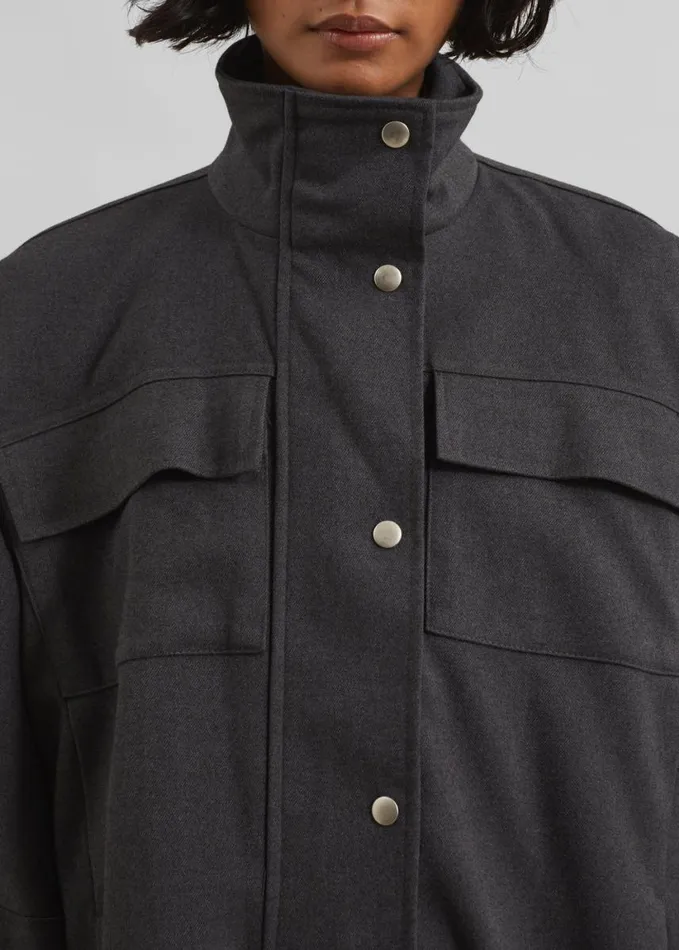 Outerwear Women The Frankie Shop Monroy Utility Jacket 8211 Charcoal