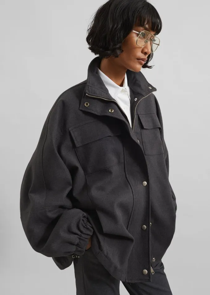Outerwear Women The Frankie Shop Monroy Utility Jacket 8211 Charcoal