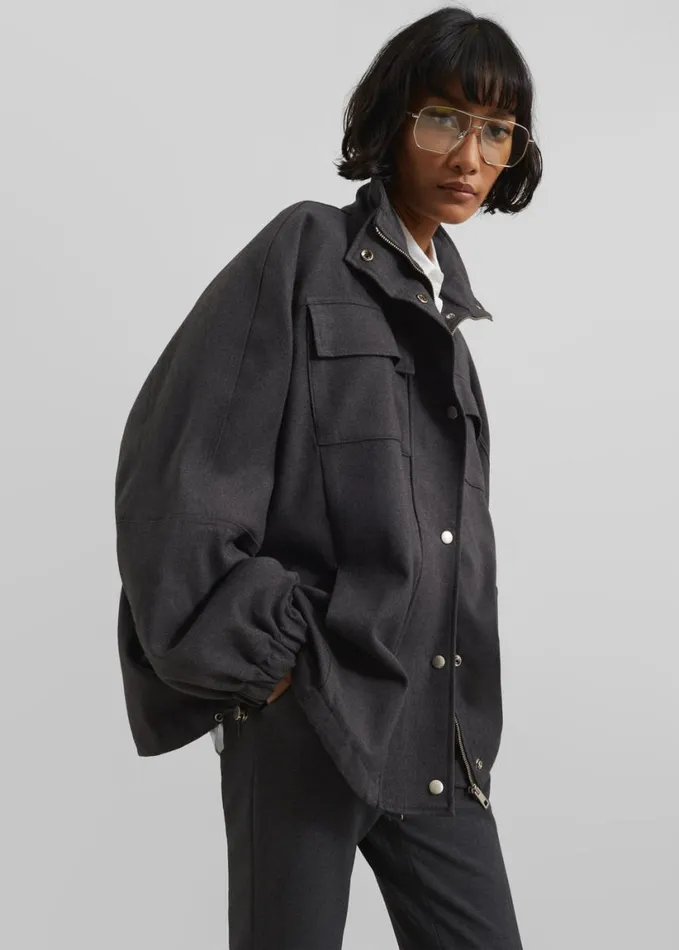 Outerwear Women The Frankie Shop Monroy Utility Jacket 8211 Charcoal