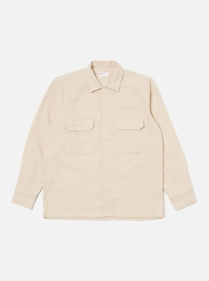 Overshirts Men Universal Works Universal Works LS Utility Shirt In Ecru Alaska Cotton