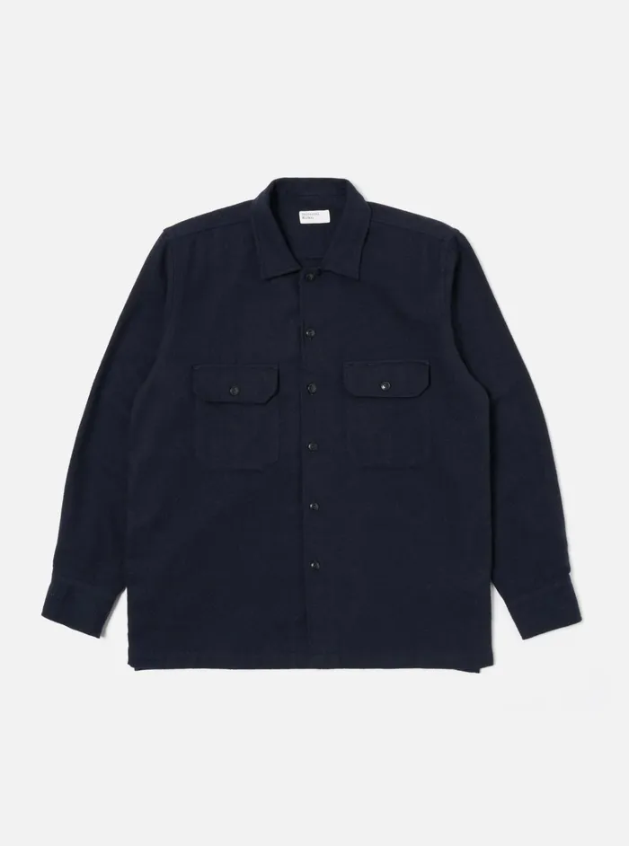 Overshirts Men Universal Works Universal Works LS Utility Shirt In Navy Alaska Cotton