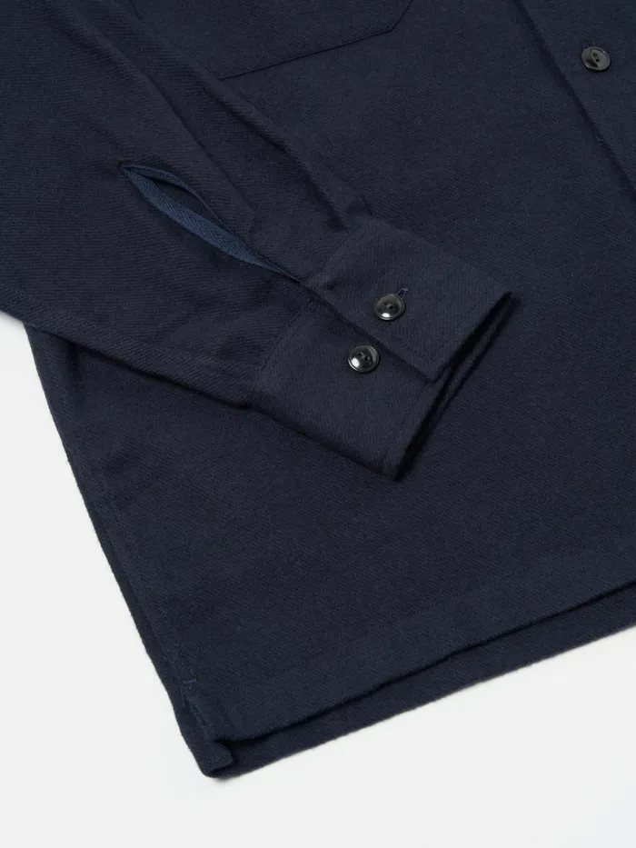 Overshirts Men Universal Works Universal Works LS Utility Shirt In Navy Alaska Cotton