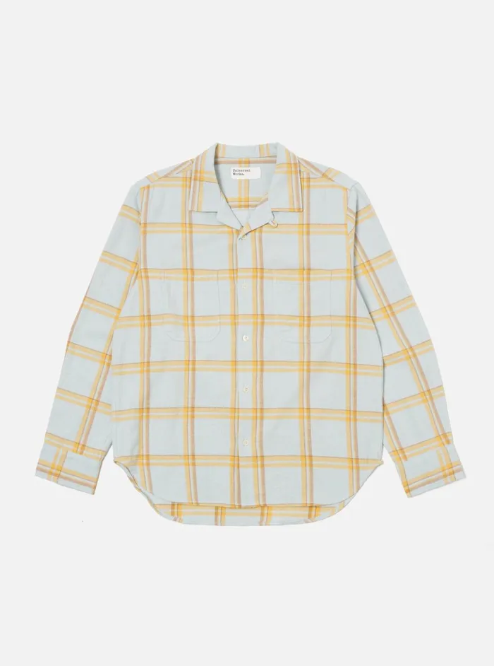 Overshirts Men Universal Works Universal Works Work Shirt In Blue Slub Twill Check