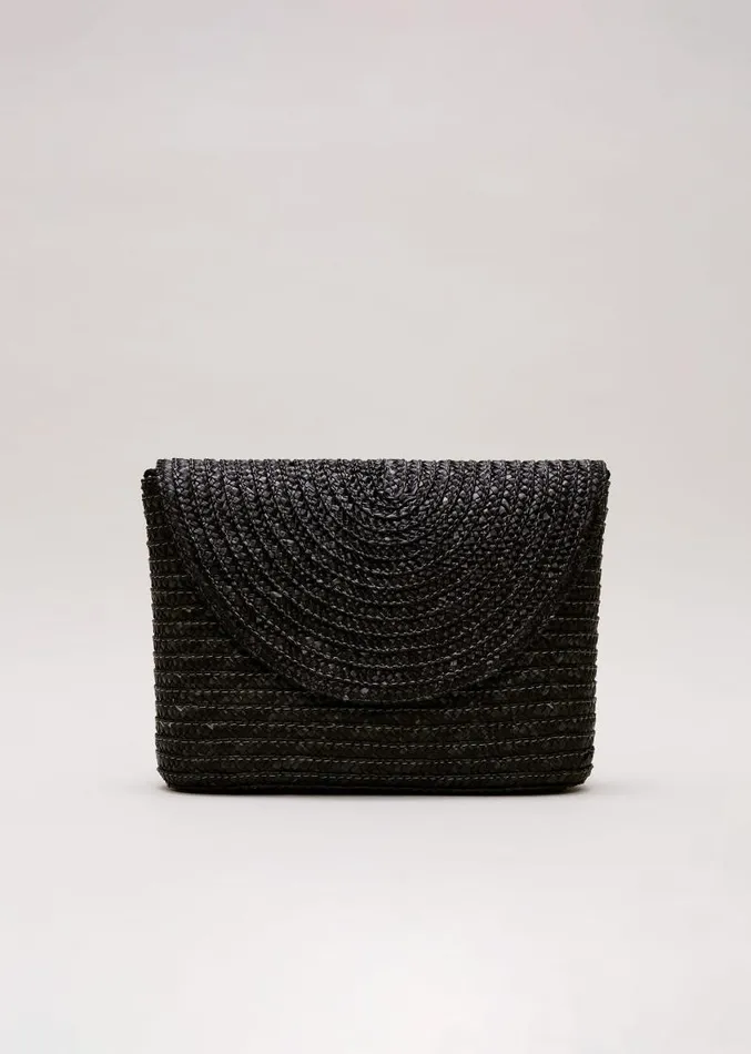 Oversized Straw Clutch Bag Black Women Phase Eight Bags and Clutches